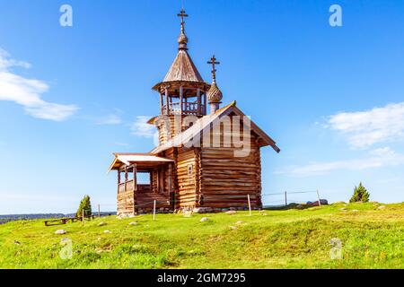 Open Air Museum Kizhi Pogost. Monuments of wooden architecture. Kizhi Island, Karelia, Russia. Stock Photo
