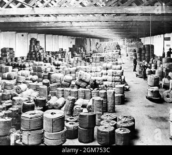 Rope Packing Room, The Belfast Ropework Company Ltd., Belfast, Ireland, Victorian period Stock Photo