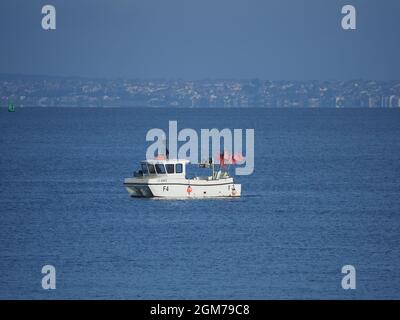 Sheerness, Kent, UK. 17th September, 2021. UK Weather: a small fishing boat on a sunny morning in Sheerness, Kent. Credit: James Bell/Alamy Live News Stock Photo