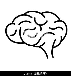 Brain gyrus icon is a simple cartoon comic style Stock Vector