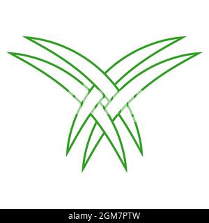 Intertwined palm leaves are the tourist logo of Saudi Arabia Stock Vector