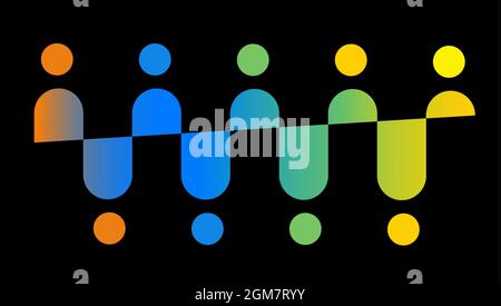 Flat illustration about friendship, bond, diversity, inclusion and togetherness Stock Vector