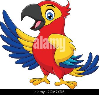 Cute Parrot cartoon vector illustration Stock Vector
