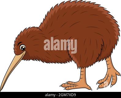 Cute Kiwi bird cartoon vector illustration Stock Vector