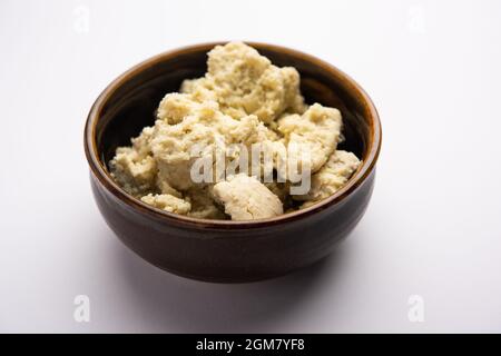 Khoa, Khua, khoya, or mawa is a dairy food, originating from the Indian subcontinent, widely used in the cuisines of the Indian subcontinent Stock Photo