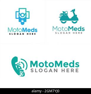 Service medicine delivery logo design  Stock Vector
