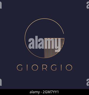 G letter elegant golden logo design. Abstract luxury G initial logo vector template. Stock Vector