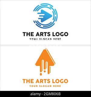 Fast play button technology icon logo design  Stock Vector