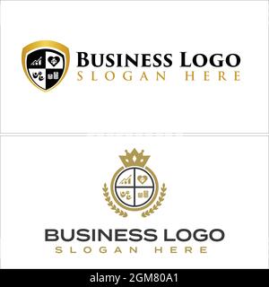 Business consulting financial icon logo design Stock Vector
