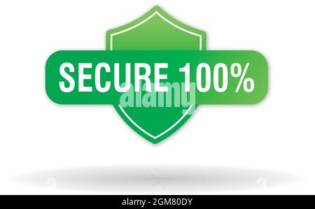 100 Secure grunge vector icon. Badge or button for commerce website. Vector stock illustration. Vector illustration Stock Vector