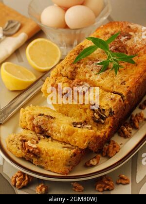 Tart with walnuts. Stock Photo