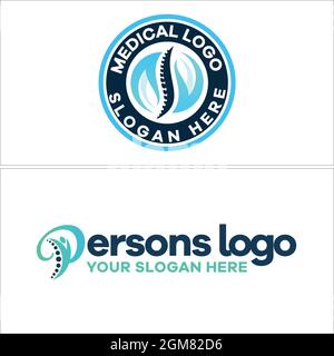Spine people medical logo design Stock Vector