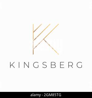 K letter elegant golden logo design. Abstract luxury K initial logo vector template. Stock Vector