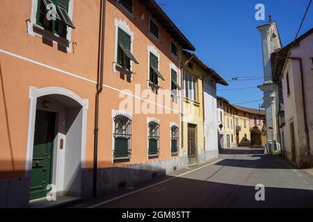 Capriata d Orba, old town in Monferrato, Alessandria province, Piedmont, Italy. Street Stock Photo