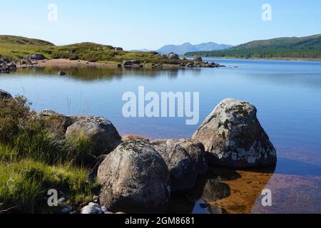 View across Loch Laidon towards Glen Coe, Scottish Highlands, UK Stock Photo