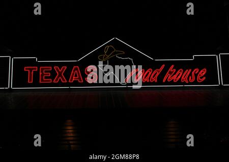 Tyler, TX - October 14, 2017: Texas Roadhouse restaurant sign located on Loop 323 in Tyler, TX Stock Photo
