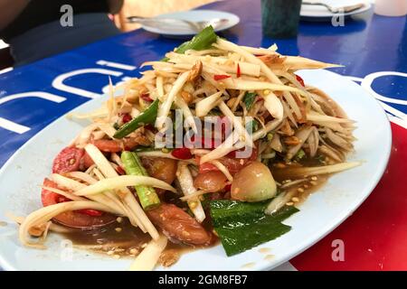 Papaya salad northeastern food Thailand Stock Photo