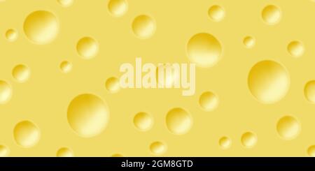 Seamless realistic yellow cheese pattern vector illustration Stock Vector