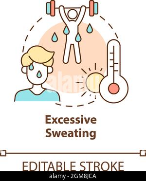 Excessive sweating concept icon Stock Vector