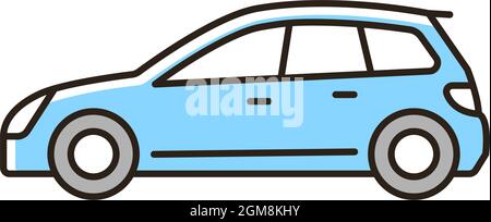 Hatchback RGB color icon Stock Vector