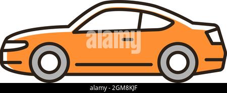 Coupe car RGB color icon Stock Vector