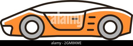 Supercar RGB color icon Stock Vector