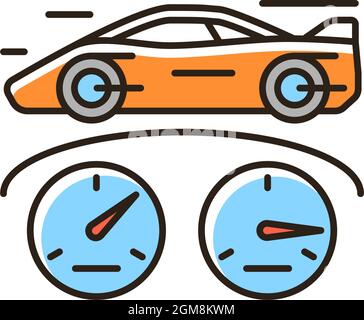 Top speed RGB color icon Stock Vector