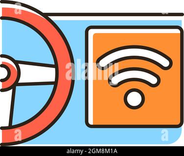 Built in wifi hotspot RGB color icon Stock Vector