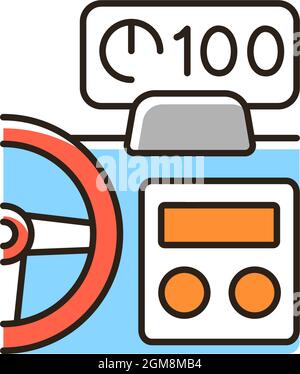 In-car head up display RGB color icon Stock Vector
