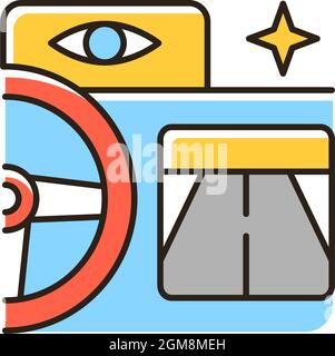 Built in night vision RGB color icon Stock Vector