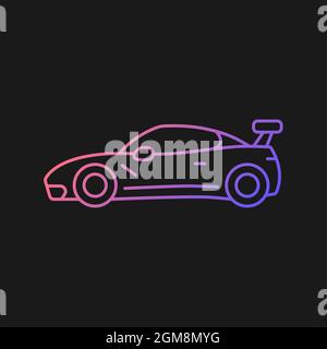 Customized sports car gradient vector icon for dark theme Stock Vector