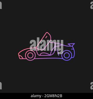 Car with butterfly doors gradient vector icon for dark theme Stock Vector