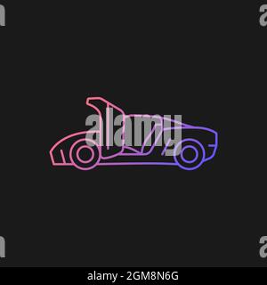 Car with synchro helix doors gradient vector icon for dark theme Stock Vector