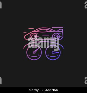 Top speed gradient vector icon for dark theme Stock Vector