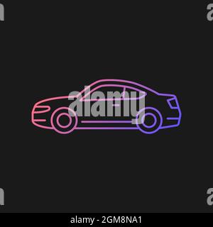 Coupe car gradient vector icon for dark theme Stock Vector