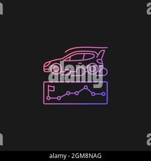 Rallying event gradient vector icon for dark theme Stock Vector