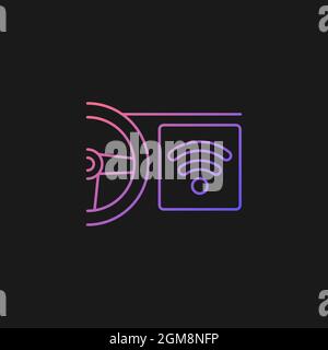 Built in wifi hotspot gradient vector icon for dark theme Stock Vector