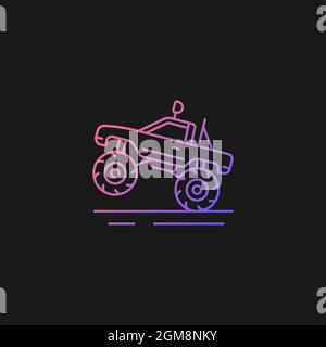 Monster truck racing gradient vector icon for dark theme Stock Vector