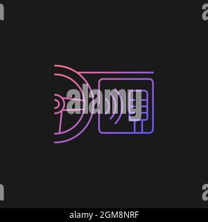 In-car voice control gradient vector icon for dark theme Stock Vector