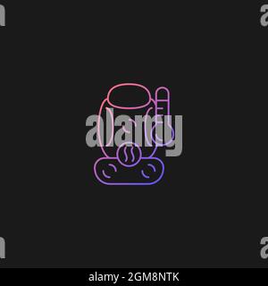 Heated seat with massage function gradient vector icon for dark theme Stock Vector