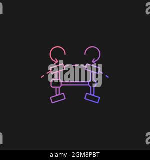Four wheel steering system gradient vector icon for dark theme Stock Vector