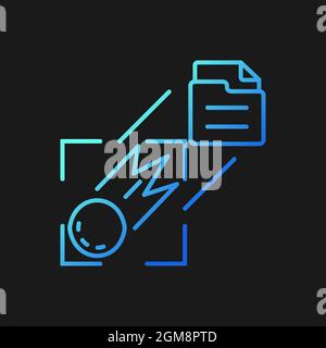 Sending pictures of space gradient vector icon for dark theme Stock Vector