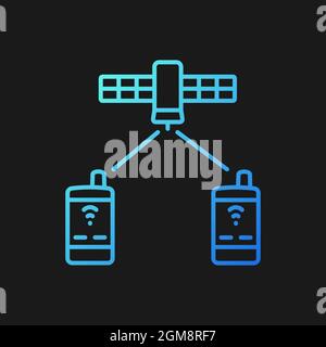 Satellite telephony gradient vector icon for dark theme Stock Vector