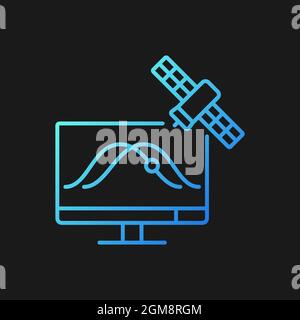 Satellite tracking gradient vector icon for dark theme Stock Vector