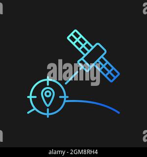 Navigation Satellite gradient vector icon for dark theme Stock Vector