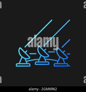 Ground Satellite system gradient vector icon for dark theme Stock Vector