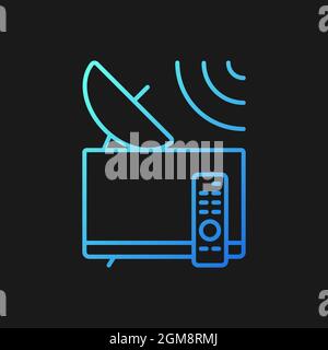 Satellite television gradient vector icon for dark theme Stock Vector