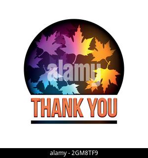 Thank you autumn leaves globe. Thank you Stock Vector