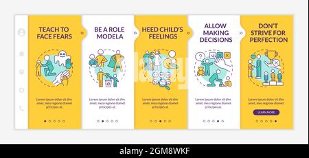 Bringing up tips onboarding vector template Stock Vector