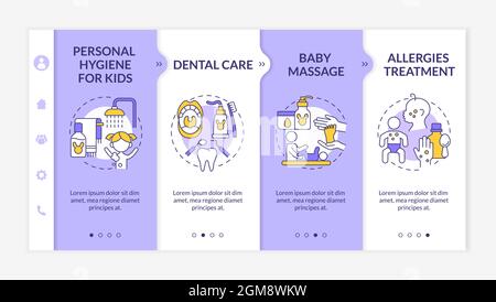 Baby care onboarding vector template Stock Vector